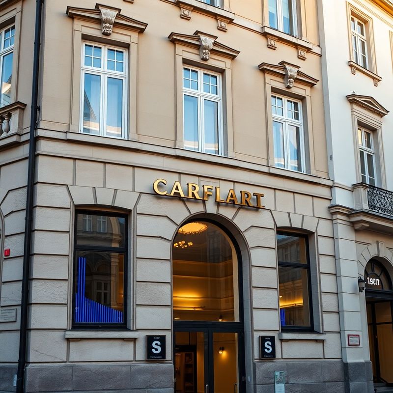 Fasáda historickej budovy v centre Bratislavy s modernou mosadznou tabuľou